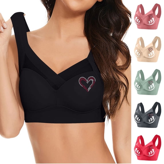 Vetsdori Women's Sports Bras No Padding Soft Bralette Yoga Wirefree,Lightweight Seamless Plus Size Bras for Women