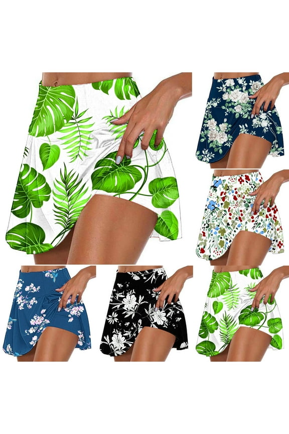 Women's Workout Skorts Tennis Shorts Floral Print Yoga,Summer Casual Skirts for Women