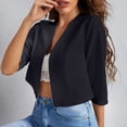 thumbnail image 1 of Vetsdori Womens 3/4 Sleeve Tops Cardigan Plain Pullover Summer Round Neck,Trendy T-shirts for Junior Fashion, 1 of 4
