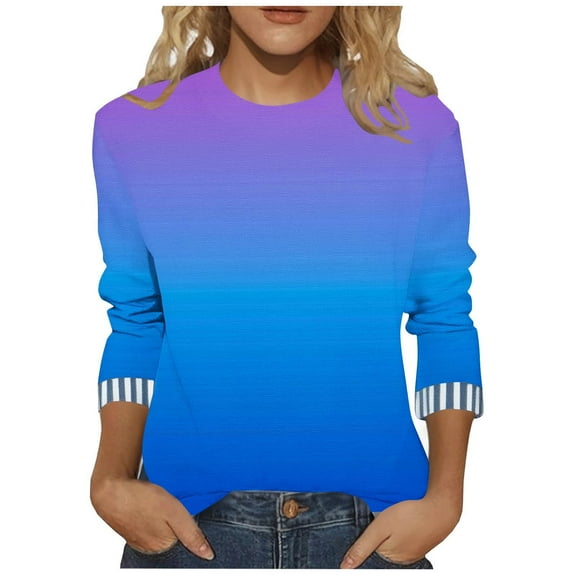 Vetsdori Womens 3/4 Sleeve Tops Plus Size Dressy Pullover Holiday Tunic,Print Summer T-Shirts for Woman Lightweight