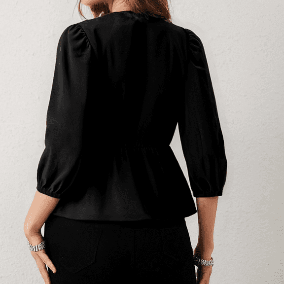 Vetsdori Womens 3/4 Sleeve Tops Tunic Pullover Dressy Graphic Casual Plain,Round Neck Summer Blouses for Womens Fashion