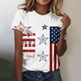 thumbnail image 1 of Vetsdori Womens American Flag T Shirts Short Sleeve Plus Size 4th of July Pullover Red White and Blue Summer Casual Independence Day , Crew Neck Red White and Blue Tops for Junior Fashion, 1 of 7
