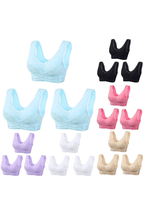Womens Breathable Everyday Bras No Wire Front Closure Bralette Ice Slik Push up,Lightweight Bras for Women