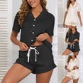 thumbnail image 1 of Vetsdori Womens Button up PJ Sets Sleepwear 2 Pieces Homewear Casual,Shorts & Top Short Sleeve Loungewear Home Pajamas for Women Soft, 1 of 7