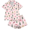 thumbnail image 1 of Vetsdori Womens Button up Pajamas Sets PJS 2 Pieces Homewear Christmas Shorts & Top Soft,Collared Sleepwear Lightweight Pajamas for Women, 1 of 6