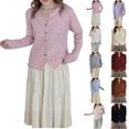 thumbnail image 1 of Vetsdori Womens Button up Sweaters Cardigans V-Neck Pullover Warm Winter Jackets Long Sleeve Winter Sweaters for Women Soft, 1 of 3