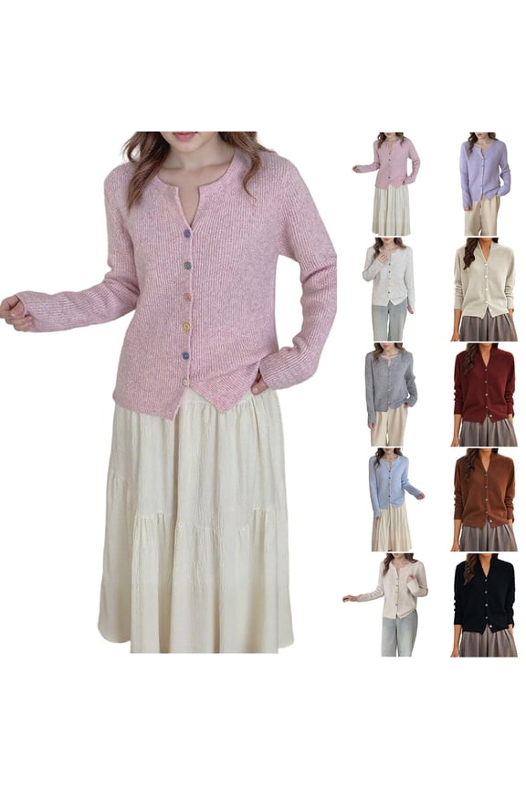 Womens Button up Sweaters Cardigans V-Neck Pullover Warm Winter Jackets Long Sleeve Winter Sweaters for Women Soft