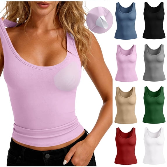 Vetsdori Womens Camisole Tank Tops Sleeveless Shirts Pullover Summer Work Casual,Crewneck Tops for Women Undershirts