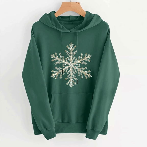 Vetsdori Womens Christmas Sweatshirts Hooded Winter Pullover Long Sleeve Graphic Hoodies Pockets,Casual Tops for Women