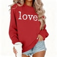 thumbnail image 1 of Vetsdori Womens Crewneck Sweatshirts Pullover Valentine's Days Tops Gifts for Girlfriend Long Sleeved,Casual Cute Trendy Cotton Shirts for Women Love Heart, 1 of 5