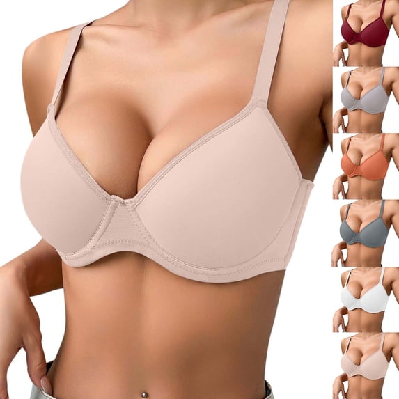 Vetsdori Womens Everyday Bras Underwire Soft No Padding,Push up Large Bust Bras Lightweight Bras for Women