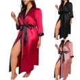 thumbnail image 1 of Vetsdori Womens Full Length Robes Dusters Plus Size Plush Night Gowns Lightweight Strap Homewear Loungewear Long Sleeve Casual Bath Robes for Ladies, 1 of 4