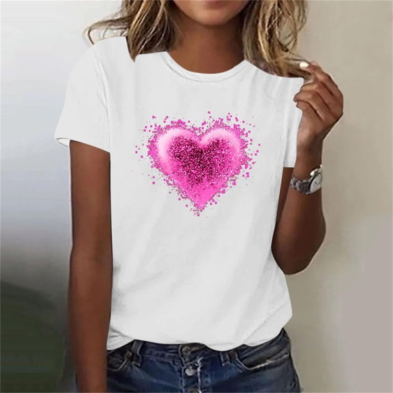 Vetsdori Womens Graphic T-Shirts Short Sleeve Summer Pullover Young Adult Cotton Cute Blouses Gifts for Wife,Workout Casual Tops for Junior Trendy