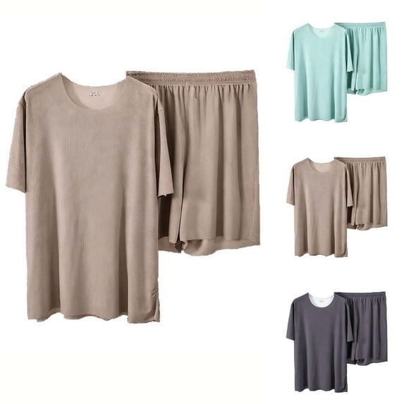 Vetsdori Womens Ice Slik Pajamas Sets Short Sleeve Casual Homewear 2 Pieces,Summer Loungewear Lightweight Sleepwear Pajamas for Women Shorts & Top