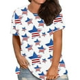 thumbnail image 1 of Vetsdori Womens July 4th T Shirts Summer Red White and Blue Pullover Red White and Blue Graphic Short Sleeve Plus Size American Flag , Independence Day Crew Neck Tops for Junior Fashion, 1 of 6