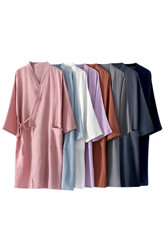 Womens Long Length Robes Cotton Strap Nightgowns Lightweight Dusters Cozy Long Sleeve House Bathrobe for Womens Loungewear