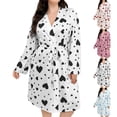 thumbnail image 1 of Vetsdori Womens Long Length Robes Dusters Strap Nightgowns Lightweight Heart Print Homewear Loungewear House Bathrobe for Ladies Long Sleeve, 1 of 3