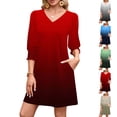 thumbnail image 1 of Vetsdori Womens Long Sleeve Mini Dresses Dresses Outfits V-Neck,Shirt Dress Party Summer Lightweight Dress for Ladies, 1 of 8