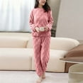 thumbnail image 1 of Vetsdori Womens Long Sleeve Pajamas Sets Fleece 2 Pieces Nightwear,Soft Sleepwear Homewear Pants Pajamas for Women Home, 1 of 7