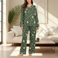 thumbnail image 1 of Vetsdori Womens Long Sleeve Pajamas Sets Plus Size Nightwear Casual Lightweight,2 Pieces Holiday Pajamas for Women Pants, 1 of 7
