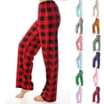 thumbnail image 1 of Vetsdori Womens Plus Size Pajamas Pants Plaid Casual Sleepwear Soft PJS Spring Summer Checkered Lightweight Sleep Pants for Women Trendy,Black, 1 of 4