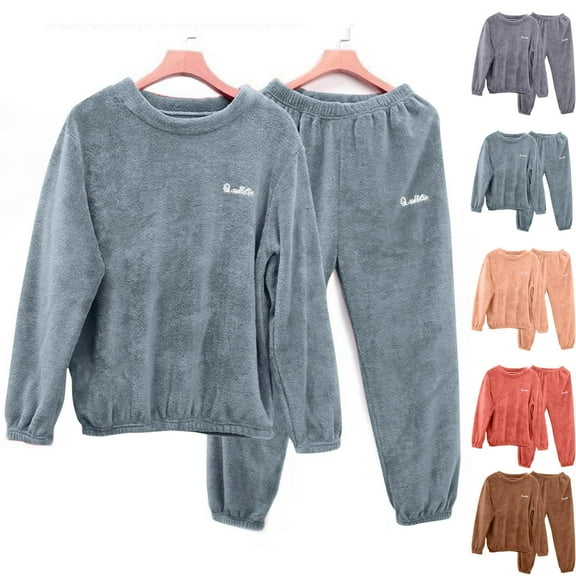 Vetsdori Womens Plus Size Pajamas Soft Fleece Nightwear Sets Sleepwear , Thick Thermal Winter Loungewear for Women PJS
