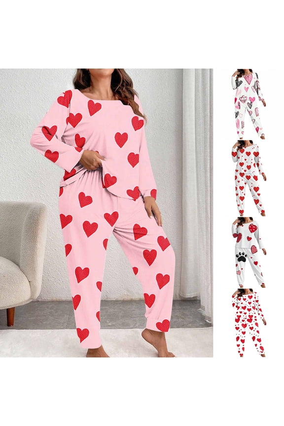Womens Plus Size Pajamas Soft Nightwear Sets Sleepwear,Winter Loungewear for Women