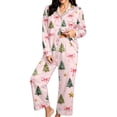 thumbnail image 1 of Vetsdori Womens Pockets Pajamas Sets 2 Pieces Long Sleeve with Pants Sleepwear Christmas Button up Collared Casual,Soft Gifts Homewear for Ladies Trendy, 1 of 6