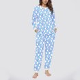 thumbnail image 1 of Vetsdori Womens Pockets Pajamas Sets Fleece Nightwear Loungewear , Long Sleeved Tops and Pants Pajamas for Women PJS, 1 of 6
