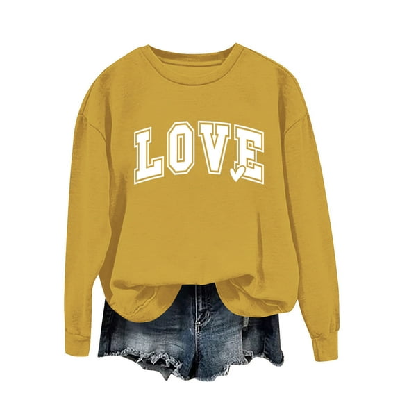 Vetsdori Womens Pullover Sweatshirts Valentine Winter Shirts Crew Neck Gifts for Girlfriend Love Heart Sweatshirts for Women Valentine's Days
