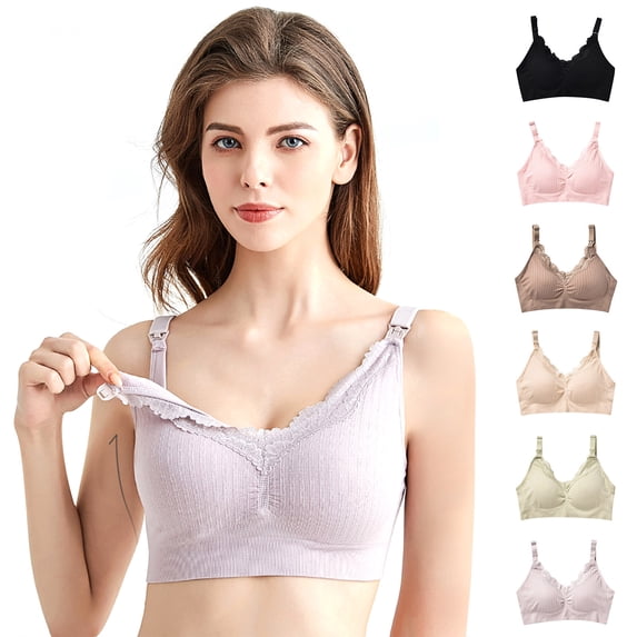 Vetsdori Womens Pumping Nursing Bra Bralette Maternity Bras Soft Breastfeeding Cozy Wireless Everyday Bra for Women