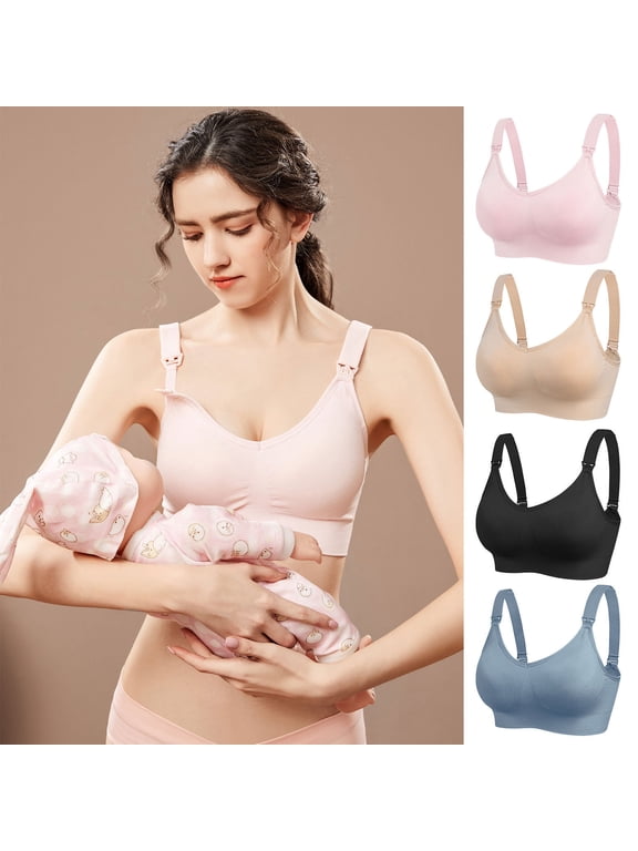 Womens Pumping Nursing Bras Breastfeeding Bralette Maternity Bras Soft Wireless Breathable Cozy Lightweight Bras for Women