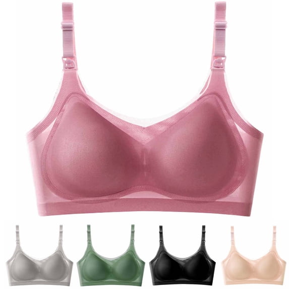 Vetsdori Womens Pumping Nursing Bras Breastfeeding Bralette Maternity Bras Wireless Cozy Soft Everyday Lace Bra for Women Breathable