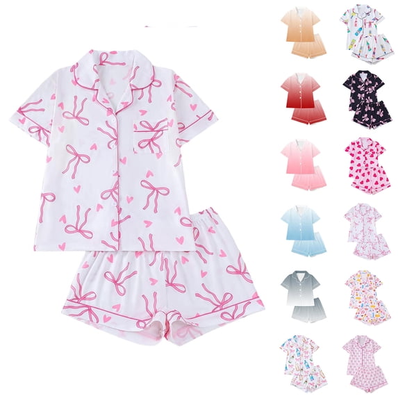 Vetsdori Womens Shorts & Top Pajamas Sets PJS Button up Homewear Pockets Sleepwear 2 Pieces Lightweight Pajamas for Women Collared