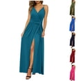 thumbnail image 1 of Vetsdori Womens Sleeveless Maxi Dresses Plain Tank Slip Dress Summer Party Holiday,Cocktail V-Neck Dress for Ladies Pleated, 1 of 5