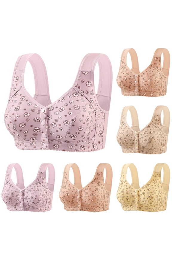 Womens Soft Everyday Bras Front Closure Large Bust Bras Bralette No Wire Lift No Padding Casual,Large Bust Bras Bras for Women