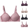 thumbnail image 1 of Vetsdori Womens Soft Everyday Bras Large Bust Bras Wireless Bralette Lace No Padding,Bras for Women Lightweight, 1 of 6