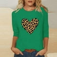 thumbnail image 1 of Vetsdori Womens Summer T-Shirts Valentine 3/4 Sleeve Blouses Holiday Gifts for Girlfriend Graphic Plus Size,Crew Neck Cute Tops for Ladies, 1 of 5