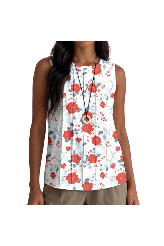 Womens Summer Tank Tops Red White and Blue Sleeveless Tshirts Work Camisole Casual Undershirts July 4th Independence Day Tops for Junior Patriotic
