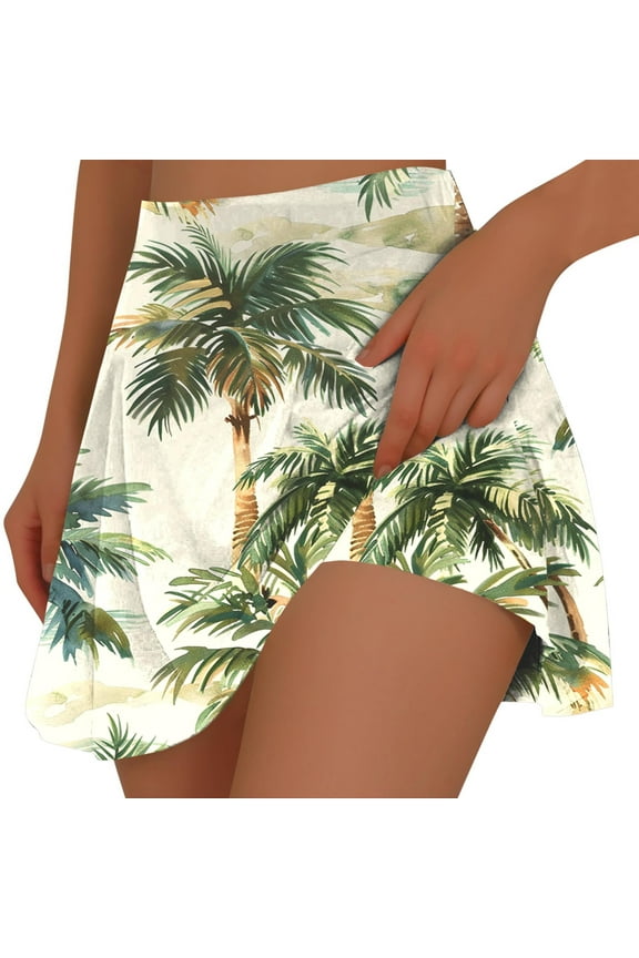 Womens Tennis Skorts Hawaiian Summer Shorts Workout Yoga Graphic,Casual Skirts for Women