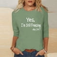 thumbnail image 1 of Vetsdori Womens Tops Plus Size 3/4 Sleeve Pullover Summer Holiday,Dressy Graphic Gift T-Shirts for Junior Round Neck, 1 of 6