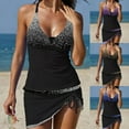 thumbnail image 1 of Vetsdori Womens Two Piece Swimsuits Tankini Modest Bathing Suits Summer High Waist,Tummy Control Outfits Sequined Swimwear for Ladies Skirts, 1 of 7