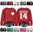 thumbnail image 1 of Vetsdori Womens Valentine Sweatshirts Pullover Spring Shirts Crew Neck Graphic Gifts for Girlfriend, Cute Sweatshirts for Women Love Heart, 1 of 6