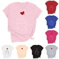 thumbnail image 1 of Vetsdori Womens Valentine T-Shirts Casual Summer Blouses Plus Size,Cute Graphic Crew Neck Pullover Tops for Junior Fashion, 1 of 6