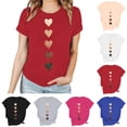 thumbnail image 1 of Vetsdori Womens Valentine T-Shirts Summer Holiday Blouses Short Sleeve Cute Plus Size,Pullover Graphic Tops for Ladies Crew Neck, 1 of 7
