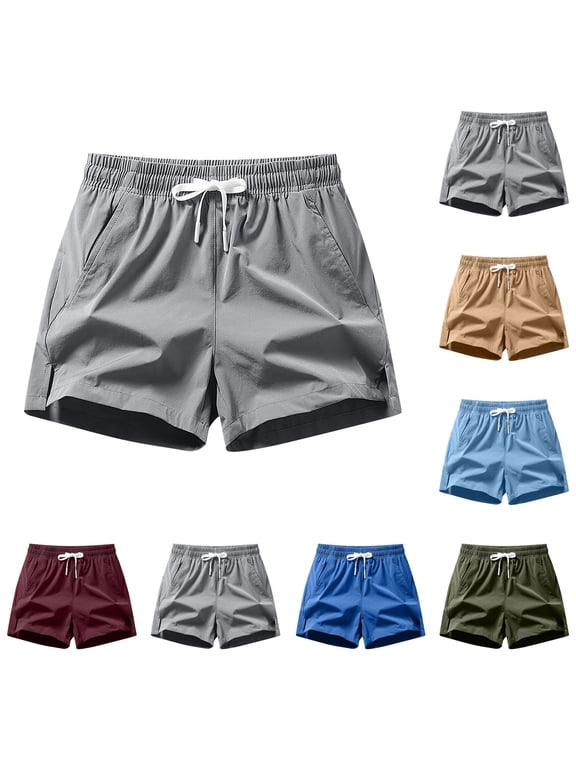 Mens Workout Shorts Running Sports Soccer Breathable Athletic Short Pants Summer,Pocket Drawstring Short Shorts for Men Elastic Waist