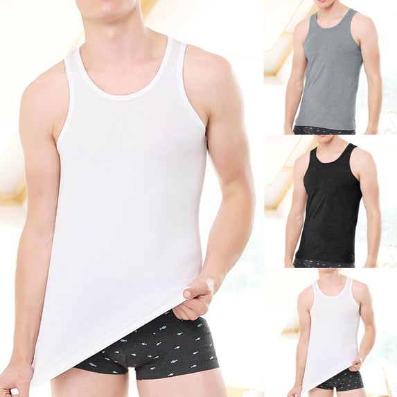 Vetsdori Workout Tank Tops for Men Summer T Shirts Casual Sleeveless Muscle Solid Color,Undershirts Running Mens Tanks Slim Fit,M