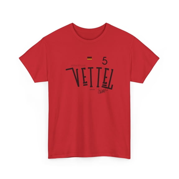 Vettel Inspired T-Shirt | German Racing Legend Vintage Tee (Red, XL)
