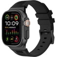 thumbnail image 1 of VeveXiao for Apple Watch Ultra 2 Band 49mm 45mm 44mm 42mm, Liquid Silicone Rubber Bands for iWatch Ultra 2 Series 9 8 7 6 5 4 SE Luxury Design AP Rubber Strap with Stainless Steel Adapter, 1 of 8