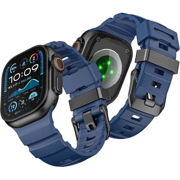 VeveXiao FluoroRubber Trail Loop Bands Compatible with Apple Watch Ultra 2 Band 49mm 46mm 45mm 44mm,Soft Silicone Sport Waterproof Strap for iWatch Ultra Series 10 9 8 7 6 5 4 SE